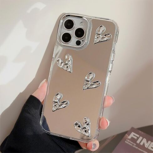 ZTOFERA Mirror Case for iPhone 13/iPhone 14, Mirror for Girls Women Makeup, Cute Glossy Hard Mirror Back+Clear Soft TPU Bumper Slim Fit Anti-Drop Shockproof Protective Case for iPhone 13/14 in Saudi Arabia