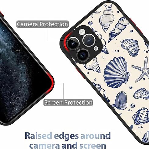 Compatible for iPhone 13 Case, Coastal Beach Summer Blue Ocean Seashell Aesthetic Protective Phone Case (for iPhone 13), RUI-97A-A in Kuwait