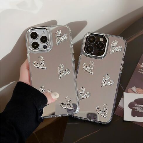 ZTOFERA Mirror Case for iPhone 13/iPhone 14, Mirror for Girls Women Makeup, Cute Glossy Hard Mirror Back+Clear Soft TPU Bumper Slim Fit Anti-Drop Shockproof Protective Case for iPhone 13/14 in Saudi Arabia