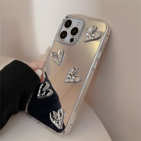 ZTOFERA Mirror Case for iPhone 13/iPhone 14, Mirror for Girls Women Makeup, Cute Glossy Hard Mirror Back+Clear Soft TPU Bumper Slim Fit Anti-Drop Shockproof Protective Case for iPhone 13/14 in Saudi Arabia