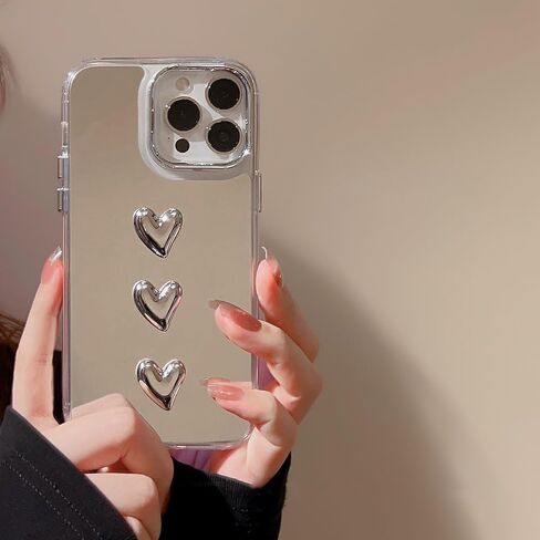 ZTOFERA Mirror Case for iPhone 13/iPhone 14, Mirror for Girls Women Makeup, Cute Glossy Hard Mirror Back+Clear Soft TPU Bumper Slim Fit Anti-Drop Shockproof Protective Case for iPhone 13/14 in Saudi Arabia