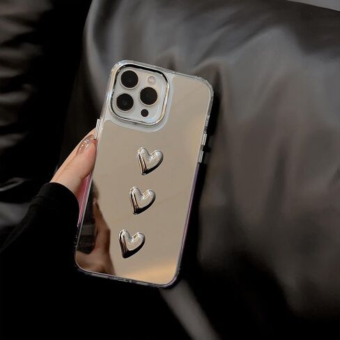 ZTOFERA Mirror Case for iPhone 13/iPhone 14, Mirror for Girls Women Makeup, Cute Glossy Hard Mirror Back+Clear Soft TPU Bumper Slim Fit Anti-Drop Shockproof Protective Case for iPhone 13/14 in Saudi Arabia