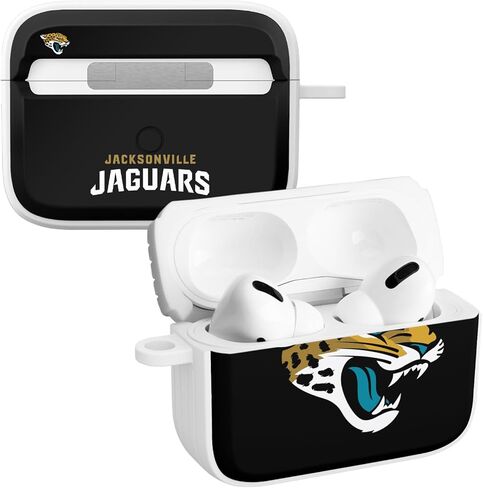 غطاء حماية HDX من السيليكون من GAME TIME Jacksonville Jaguars متوافق مع Apple AirPods Pro 1 & 2 (أسود كلاسيكي) in Kuwait