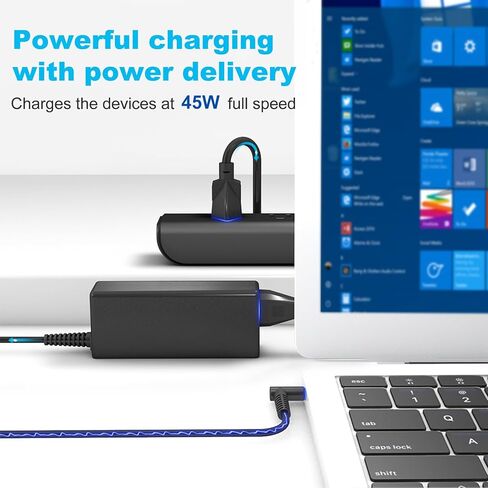 شاحن الكمبيوتر المحمول 19.5V 2.31A 45W متوافق مع HP Model 15 15-dw 15-db 15-dy 15-dy2031nr 15-dy2152wm 15-dy2172wm 15-dy2073dx 15-dy4013dx 15-ef2125wm محول التيار المتردد للكمبيوتر المحمول سلك إمداد الطاقة in Kuwait