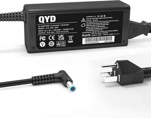 شاحن الكمبيوتر المحمول 19.5V 2.31A 45W متوافق مع HP Model 15 15-dw 15-db 15-dy 15-dy2031nr 15-dy2152wm 15-dy2172wm 15-dy2073dx 15-dy4013dx 15-ef2125wm محول التيار المتردد للكمبيوتر المحمول سلك إمداد الطاقة in Kuwait