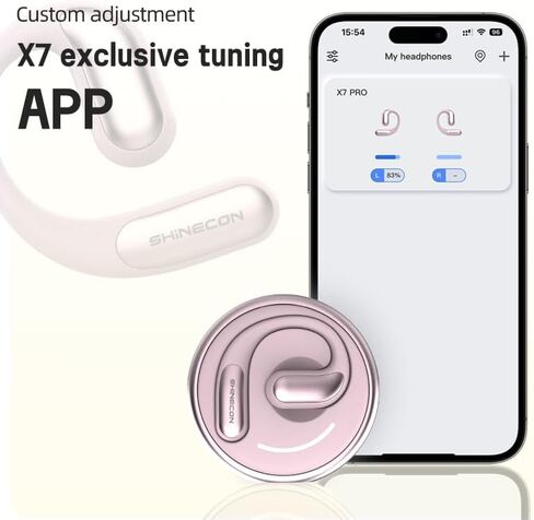 سماعات رأس لاسلكية X7Pro مفتوحة الأذن، سماعات أذن لاسلكية بلوتوث 5.4، تحكم باللمس، مع علبة شحن للرياضة والجري، متوافقة مع Android وiPhone - وردي in Saudi Arabia