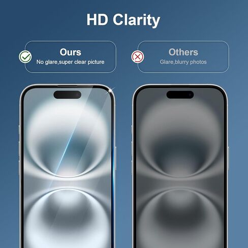 2+3 واقي شاشة لهاتف iPhone 15 مع 3 عبوات من الأفلام الواقية للشاشة من الزجاج المقوى و2 واقي عدسة الكاميرا [صلابة 9H] [خالية من الفقاعات] طبقة واقية in Kuwait