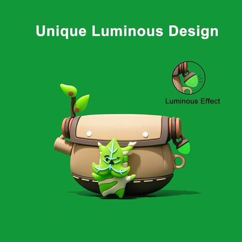 Cute Case Cover Compatible with AirPods Pro 1st/2nd with Luminous Pendant&Carabiner,Funny Unique 3D Soft Silicone Shockproof Protective Skin Case Cover for Airpod Pro 1 2 Case-Korok Yahaha in Saudi Arabia