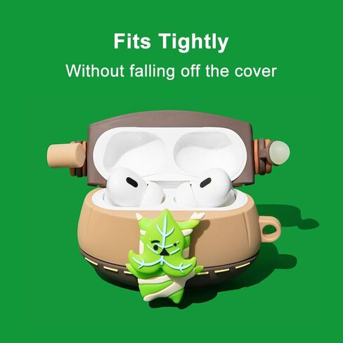Cute Case Cover Compatible with AirPods Pro 1st/2nd with Luminous Pendant&Carabiner,Funny Unique 3D Soft Silicone Shockproof Protective Skin Case Cover for Airpod Pro 1 2 Case-Korok Yahaha in Saudi Arabia
