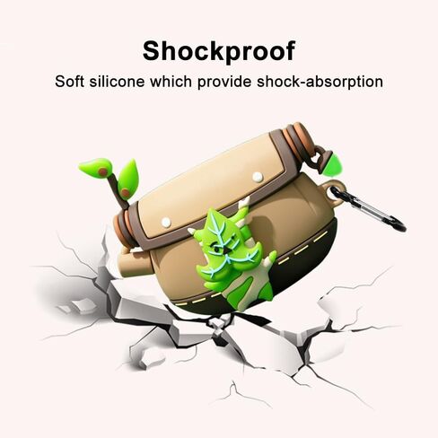 Cute Case Cover Compatible with AirPods Pro 1st/2nd with Luminous Pendant&Carabiner,Funny Unique 3D Soft Silicone Shockproof Protective Skin Case Cover for Airpod Pro 1 2 Case-Korok Yahaha in Saudi Arabia