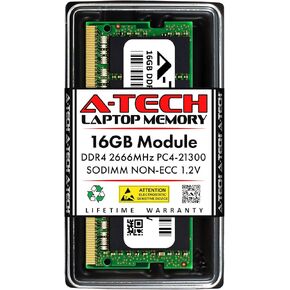 A-Tech 16GB RAM Replacement for CT16G4SFRA266 | DDR4 2666MHz PC4-21300 (PC4-2666V) CL19 SODIMM 1.2V Non-ECC SO-DIMM 260-Pin Laptop, Notebook Memory Module