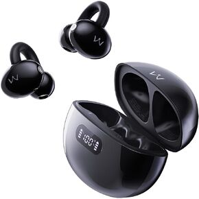 iWALK Open Ear Clip Headphones,Wireless Bluetooth Comfort Clip On Earbuds HiFi Stereo Sound Mini Sport Earphones with 30H Playtime LED Display,Lightweight Earbuds for Running/Fitness/Workout/Yoga