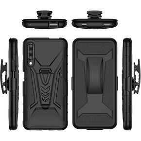 CCSmall Rotate Belt Clip for Samsung Galaxy A22 4G Case, Military Grade Heavy Duty Full Body Protective with Built-in Kickstand Holsters Phone Cover for Samsung Galaxy A22 4G BJ Black