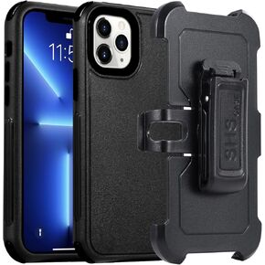 Design for Defender iPhone 13 Case with Clip,for Holster iPhone 13 Case with Kickstand,2 Layers of Sturdy Phone Cases for iPhone 13 Case Heavy Duty Rugged,Military-Grade Cover for iPhone 13 Case Black