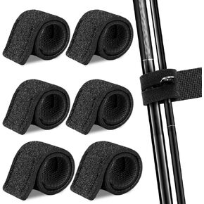 Fishing Rod Straps, 6Pcs Fishing Rod Ties Stretchy Fishing Pole Straps Fishing Rod Wrap Fishing Rod Accessories, Black