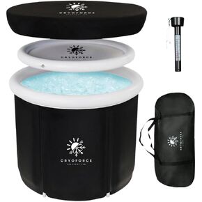 CryoForce Large Ice Bath for Athletes - Portable Free Standing Cold Plunge Tub for Outdoor Cryotherapy