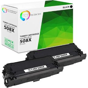 TCT 508X Black Toner Cartridge 2 Pack - Premium Compatible Replacement for HP 508X CF360X Black High Yield Works with HP Color Laserjet Enterprise M552 M553 MFP M577 Printers (12,500 Pages)