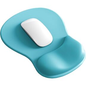 Mouse Pad with Wrist Rest,Ergonomic Mouse Pad with Comfortable Gel Wrist Rest Support and Non-Slip PU Base for Easy Typing Pain Relief, Durable and Washable Desk Mouse Pad (Blue)
