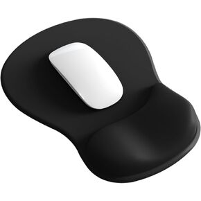 Mouse Pad with Wrist Rest,Ergonomic Mouse Pad with Comfortable Gel Wrist Rest Support and Non-Slip PU Base for Easy Typing Pain Relief, Durable and Washable Desk Mouse Pad(Black)