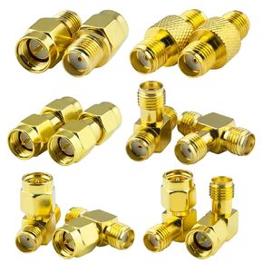 SMA Connectors RF SMA Adapter Kits SMA Male Female Plug Converter for WiFi Antenna Extension Cable Wireless LAN Devices Ham Radio FPV Antennas 12Pcs