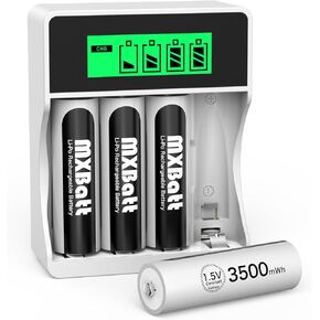 AA Rechargeable Batteries 1.5V 3400mWh High Capacity,Rechargeable AA Batteries Lithium 8-Pack 1500 Cycles