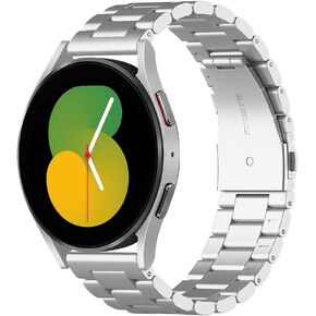 Simpeak Band Compatible with Samsung Galaxy Watch 7 6 5 4 40mm/44mm, 20mm Watch Bands Stainless Steel Bands Compatible with Galaxy Watch Active 2/Active, Women Men Wirstband Black