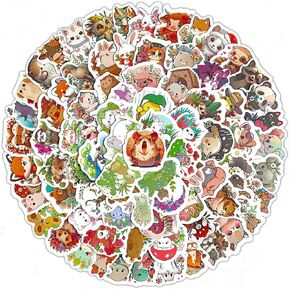 Cute Animal Stickers Bulk 100Pcs - Waterproof Vinyl for Water Bottles, Laptop, Phone Case, Guitar, Luggage - Kawaii, Cartoon Design for Kids, Girls, Teens, Toddlers to Adults