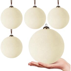 4 Pcs Velvet Christmas Balls 6 Inch Christmas Tree Decorations Christmas Ornaments Balls for Family Holiday Wedding Party Xmas Tree Hanging Decoration (Wine Red)