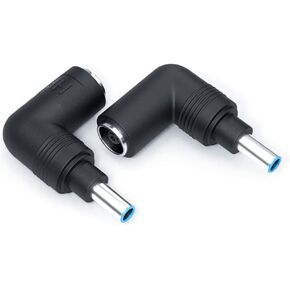 Tip Adapter Cable for HP Dongle 7.4mm to 4.5mm Blue Right Angle Tip Connector Converter DC Cord for HP Stream Spectre Pavilion Envy Elitebook Split Chromebook Power Supply - 2Pack