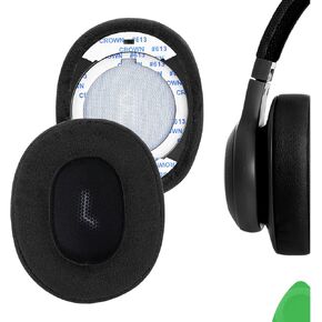 Geekria Comfort Extra Thick Velour Replacement Ear Pads for JBL E55BT Headphones Ear Cushions, Headset Earpads, Ear Cups Cover Repair Parts (Black)