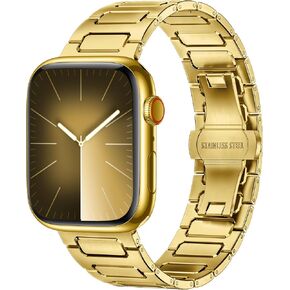 Bandsie Solid Metal Band Compatible with Apple Watch 46mm 45mm 44mm 49mm 40mm 42mm 41mm 38mm for Men, Business Stainless Steel iWatch Strap for Ultra Ultra 2 SE, Series 10 9 8 7 6 5 4 3 2 1