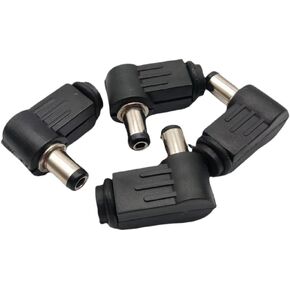 10Pcs 5.5x2.5mm Right Angle DC Power Plug Welding Cord Connector 90-Degree 5.5 * 2.5mm DC Jack Charger Socket Soldering Plug Adapter (5.5 * 2.5mm)