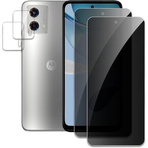 [2+2] واقي شاشة الخصوصية لهاتف Motorola Moto G 5G 2023، 2* غشاء زجاجي مقوى مضاد للتجسس + 2* واقي عدسة الكاميرا، صلابة 9H، ترقية حماية الحواف، سهل التركيب، خالٍ من الفقاعات in Kuwait