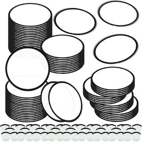 50PCS Foldable Flying Disc Fans with Bags, 9.8'' DIY Handheld Black Egde Fabric Folding Fan for Outdoor Game Activities Birthday Party Favors Gifts, Black