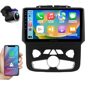 9inch Car Stereo Radio for Dodge Ram 1500 2500 3500 2013 2014 2015 2016 2017 2018 with Wireless carplay/Android auto/Touchscreen/Android12/GPS Navigation/HD Backup Camera