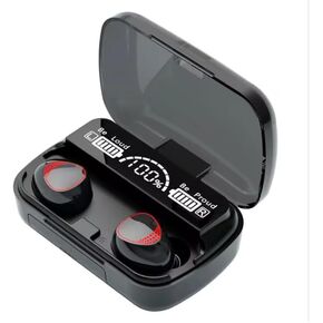VIVIDUS Wireless Earbuds M10, Earphones with Wireless Charging Case, IPX8 Waterproof, 9D Stereo Noise Cancelation, 180 Hours Playtime, Touch Control, Voice Assistance, LED Display, Black
