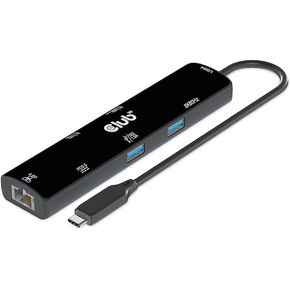 Club 3D CSV-1599 USB4 Gen3x2 Type-C، موزع 6 في 1 مع HDMI 8K60 هرتز أو 4K120 هرتز، 2xUSB Type-A(10G)، Ethernet RJ45(2.5G) و2xUSB Type-C، 1x Data (10G) و1xPD3 .0 شحن 100 وات in Kuwait