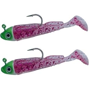 Bestac Soft Fishing Lures Jig Head Lures Plastic Swimbaits with Paddle Tail for Saltwater Freshwater