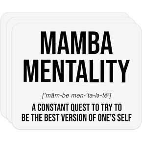 (Pack of 3) Mamba Mentality Motivational Quote Inspirational Definition Sticker, 4x3.3 Inches
