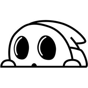 Shy Guy Black Super Little Ghost Vinyl Decal Sticker Art Decor for Room, Car, Laptop, Computer, Desk