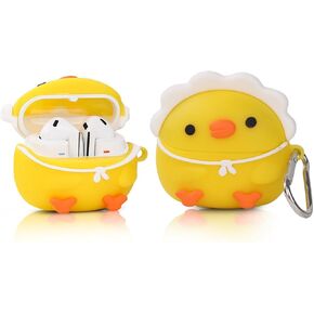 Case for Samsung Galaxy Buds 3 and for Galaxy Buds 3 Pro Earbuds (2024) with Carabiner, Silicone Charging Shockproof Protective Cover with Cartoon Skin Design for Man Woman Teen (Gamepad GY)