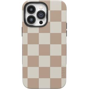 Casely iPhone 14 Pro Max Case | Fit Check | Neutral Checkerboard Checkered Case | Compatible with MagSafe | Bold Ultra-Protective Case Design