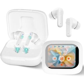 Wireless Earbuds Bluetooth 5.4 ANC Headphones with Touch Screen, Call ENC Noise Cancelling Dual Mic, In-Ear Earphones for Tablet Laptop Android/iOS Phones, Long Playtime Deep Bass, Low Latency (Black)