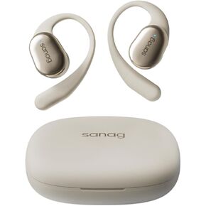 Sanag Open-Ear True Wireless Bluetooth 5.3 Headphones with Mic, Over The Ear Earbuds Noice Reduction with Earhooks, Clear Calls, Rich Bass, IPX4 Waterproof, 56H Playtime for Running, Workout, Black