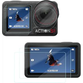 Screen Protector Compatible with DJI Osmo Action 5 Pro, LCD + Small Screen + Lens Tempered Glass Protector Film (3+3+3 Pack)