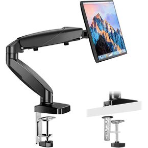 OLIXIS Single Monitor Mount for Wide 15 to 27 Inch Screen, Fully Adjustable Gas Spring Monitor Arm Desk Stand with Clamp and Grommet Base, Fits 4.4 to 15.4 LBS Vesa 75 100 x 100