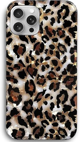 J.west Compatible with iPhone 16 Pro Max Case,Luxury Sparkle Translucent Clear Vintage Leopard Print Soft Silicone Cover for Girls Women Protective Phone Case for iPhone 16 Pro Max 6.9 inch Cheetah in Kuwait