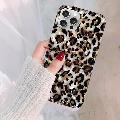 J.west Compatible with iPhone 16 Pro Max Case,Luxury Sparkle Translucent Clear Vintage Leopard Print Soft Silicone Cover for Girls Women Protective Phone Case for iPhone 16 Pro Max 6.9 inch Cheetah in Kuwait