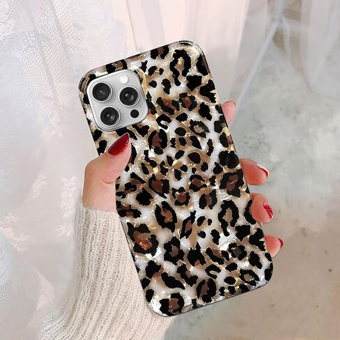 J.west Compatible with iPhone 16 Pro Max Case,Luxury Sparkle Translucent Clear Vintage Leopard Print Soft Silicone Cover for Girls Women Protective Phone Case for iPhone 16 Pro Max 6.9 inch Cheetah in Kuwait