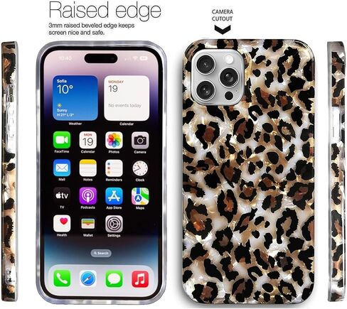 J.west Compatible with iPhone 16 Pro Max Case,Luxury Sparkle Translucent Clear Vintage Leopard Print Soft Silicone Cover for Girls Women Protective Phone Case for iPhone 16 Pro Max 6.9 inch Cheetah in Kuwait